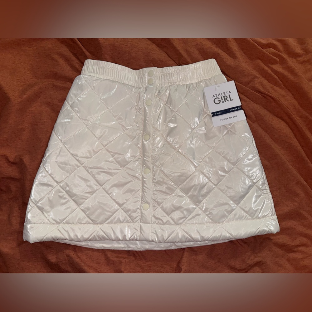 Athleta Cream Quilted Skirt